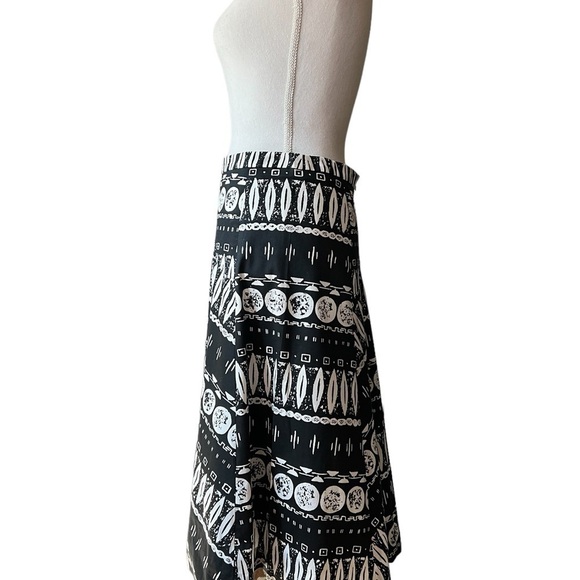 VERONICA BEARD WOODBLOCK PRINT FLARED A-LINE SKIRT SIZE 6 - Picture 2 of 12